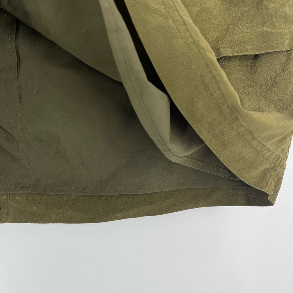 Madewell Lookout Skirt Womens Medium Green Silk Cargo Pockets Lined Earthy Olive - Picture 4 of 10